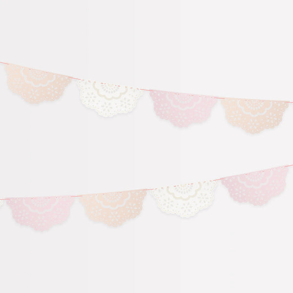 Meri Meri Broderie Anglaise Lace Multi Pennant Garland