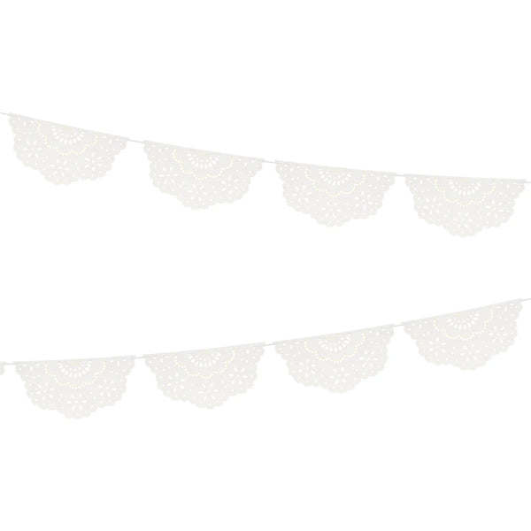 Meri Meri Broderie Anglaise Lace White Pennant Garland