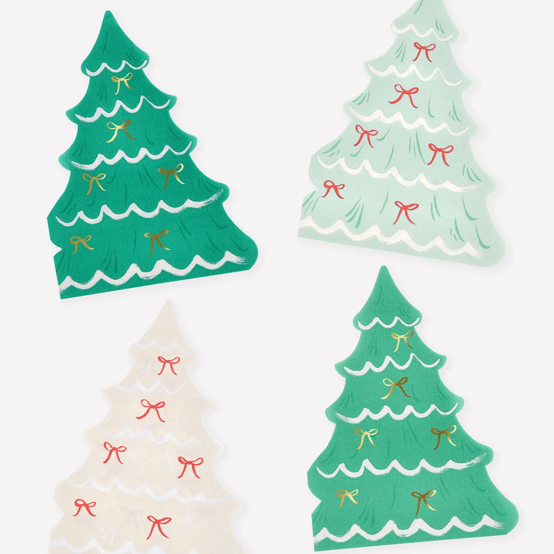 Meri Meri Christmas Tree With Bows Napkins