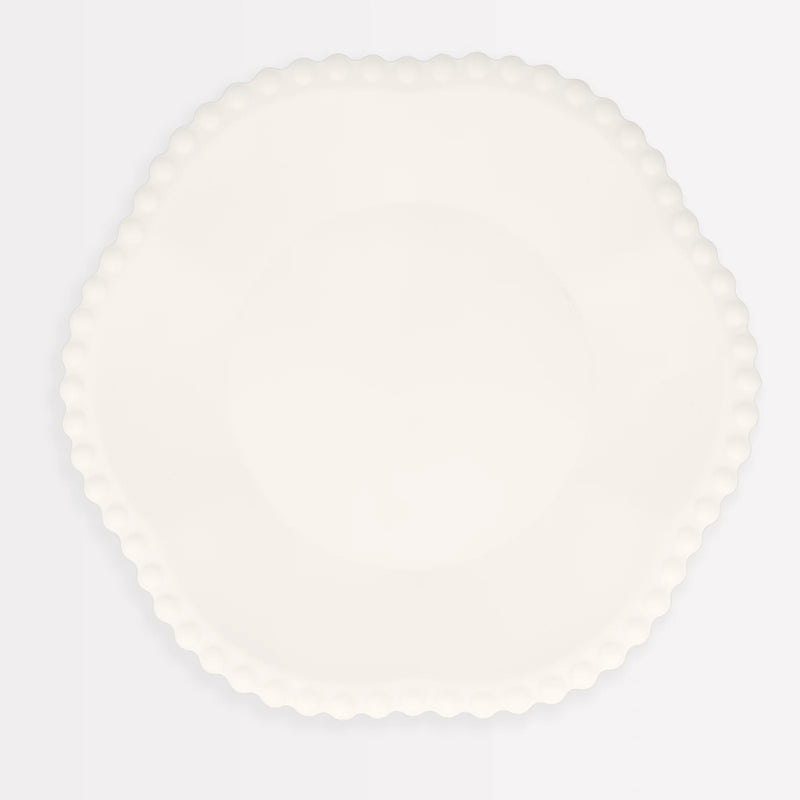 Meri Meri Cream Dot Edged Flower Compostable Dinner Plates