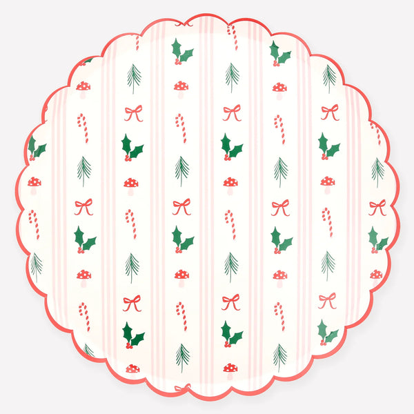 Meri Meri Festive Icon Stripes Dinner Plates