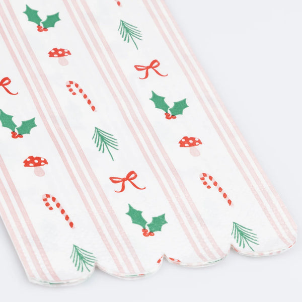 Meri Meri Festive Icon Stripes Guest Towels