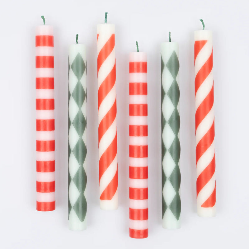 Meri Meri Festive Stripe Table Candles