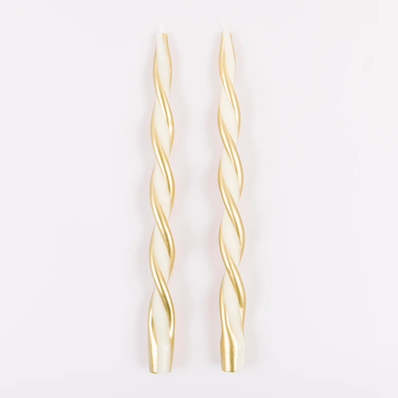 Meri Meri Gold Stripe Twist Candles
