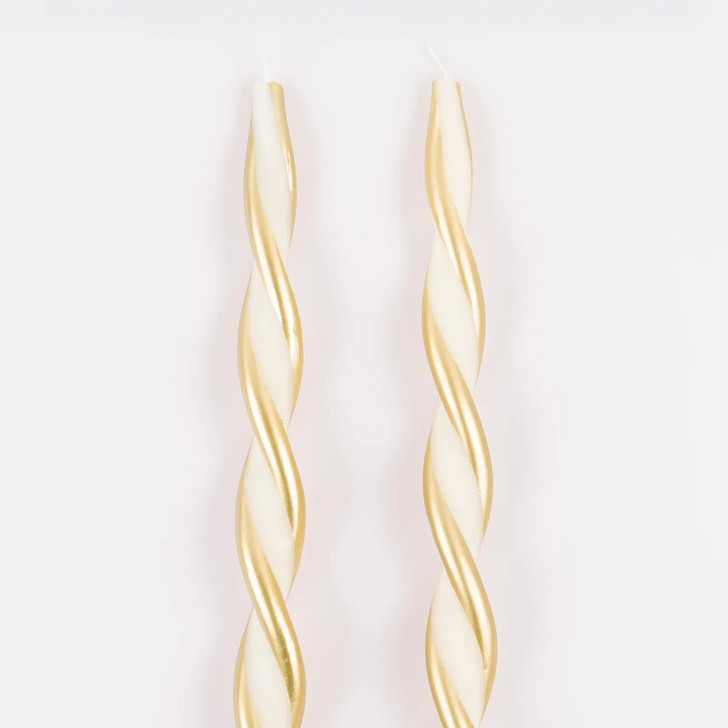 Meri Meri Gold Stripe Twist Candles