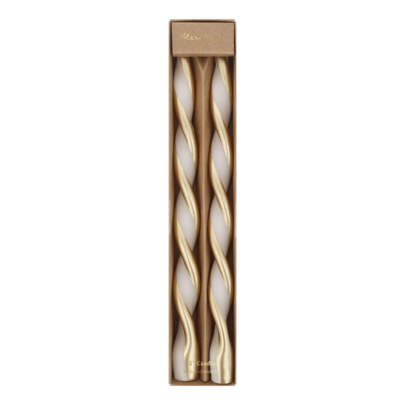 Meri Meri Gold Stripe Twist Candles