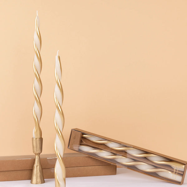 Meri Meri Gold Stripe Twist Candles
