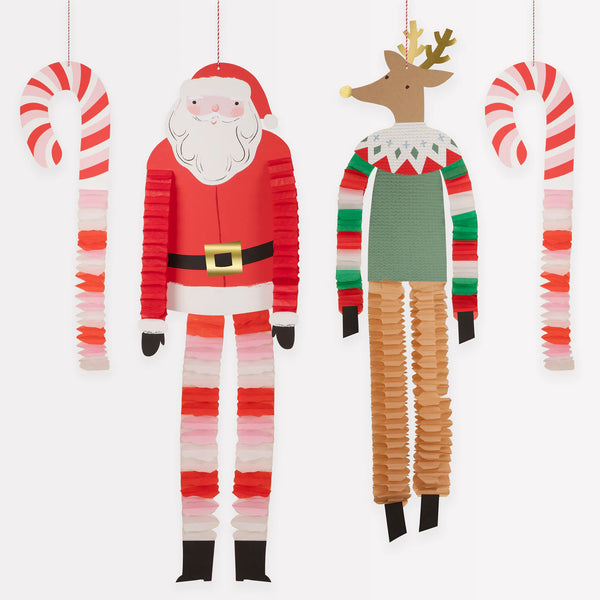 Meri Meri Long Legged Santa & Reindeer Decorations