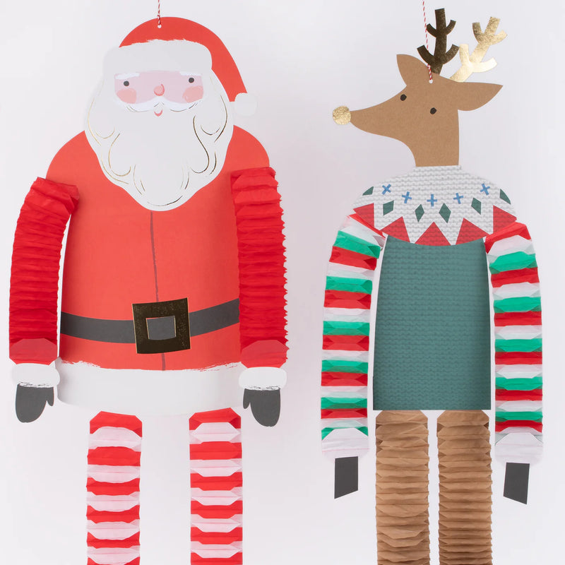 Meri Meri Long Legged Santa & Reindeer Decorations