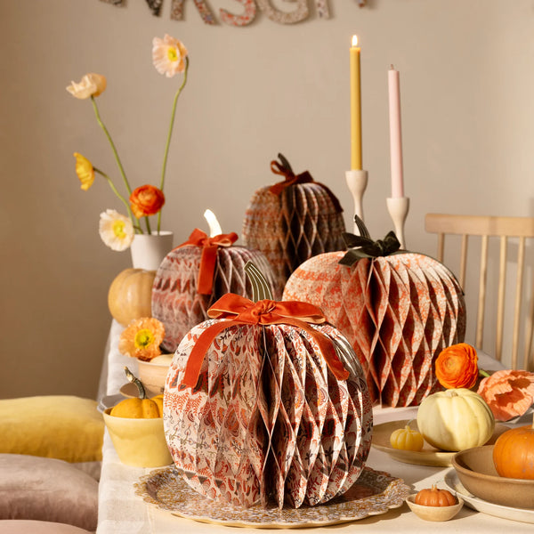 Meri Meri Meri Meri x Liberty Paper Honeycomb Pumpkins