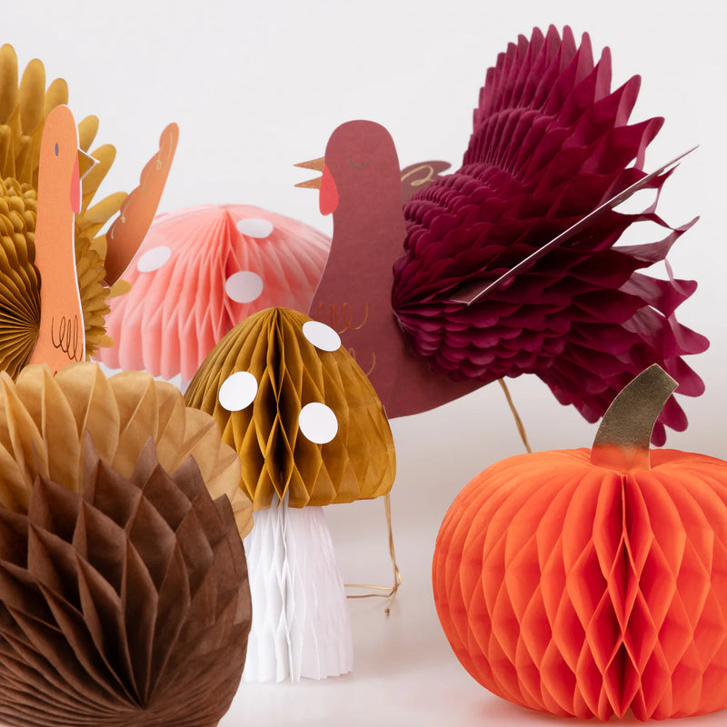 Meri Meri Mixed Thanksgiving Honeycomb Decorations