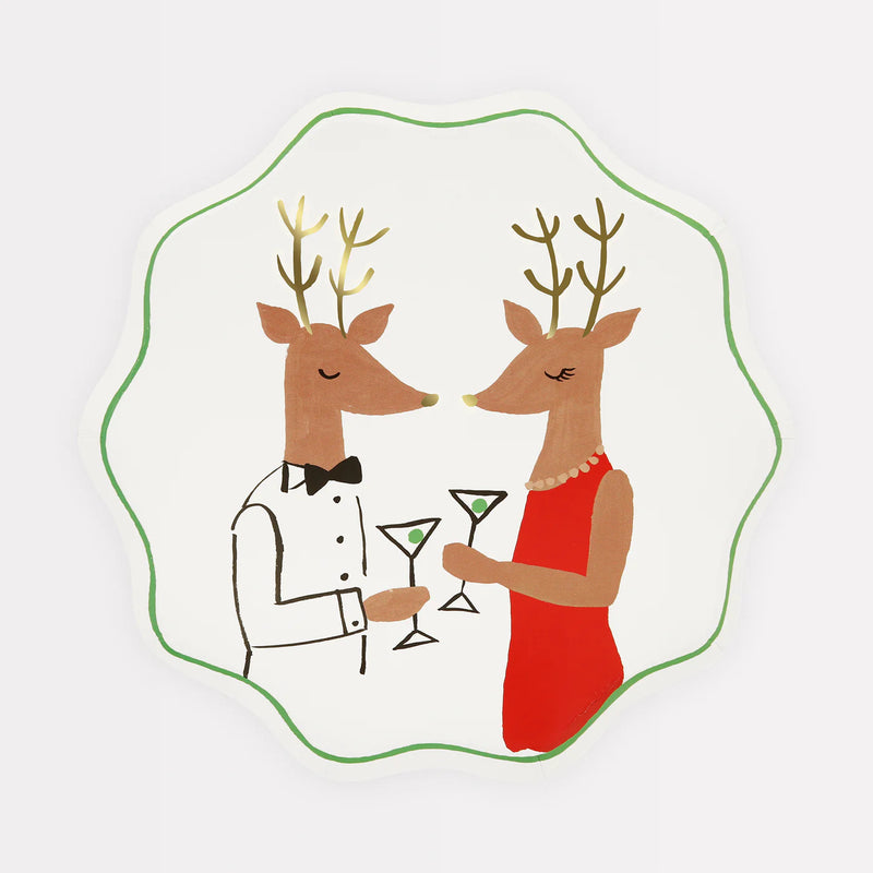 Meri Meri  Mr. & Mrs. Reindeer Side Plates