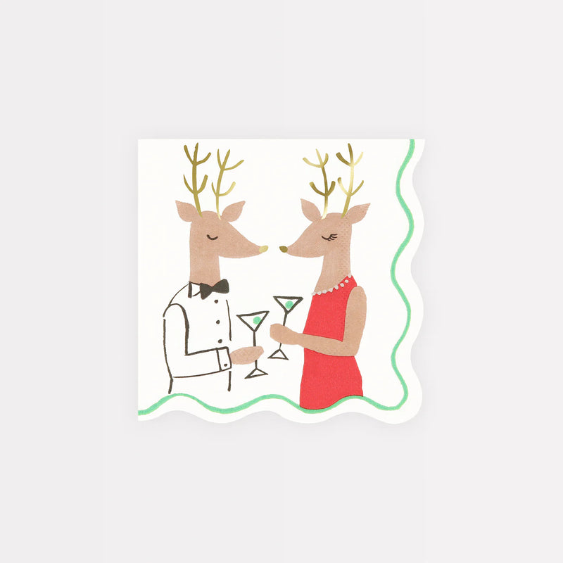 Meri Meri  Mr. & Mrs. Reindeer Small Napkins