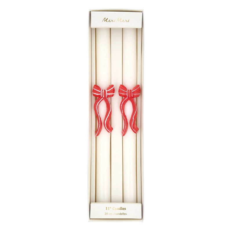 Meri Meri Red Stripy Bow Table Candles