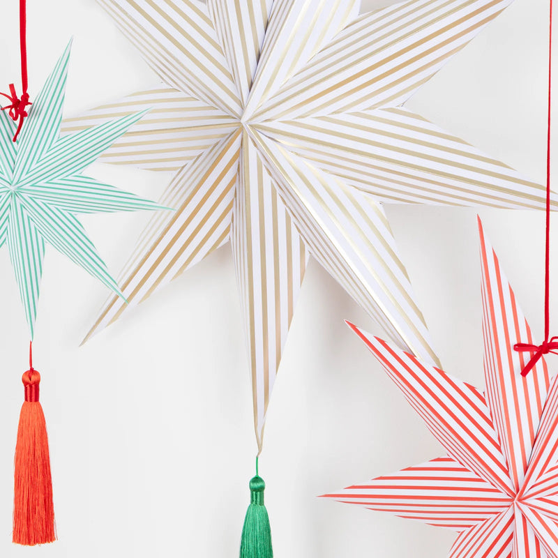 Meri Meri Stripe Star Decorations