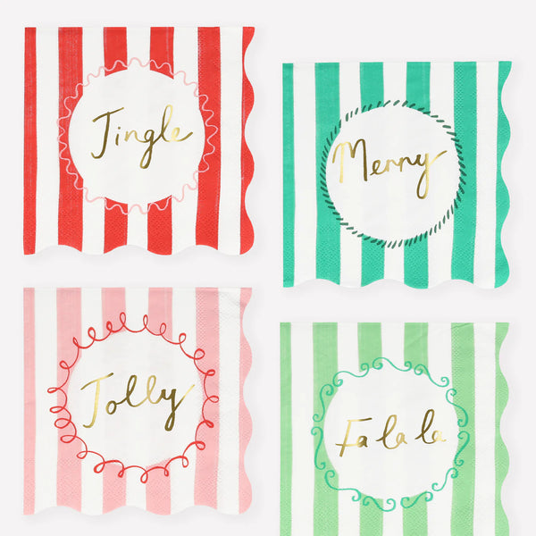 Meri Meri  Striped Ornament Napkins