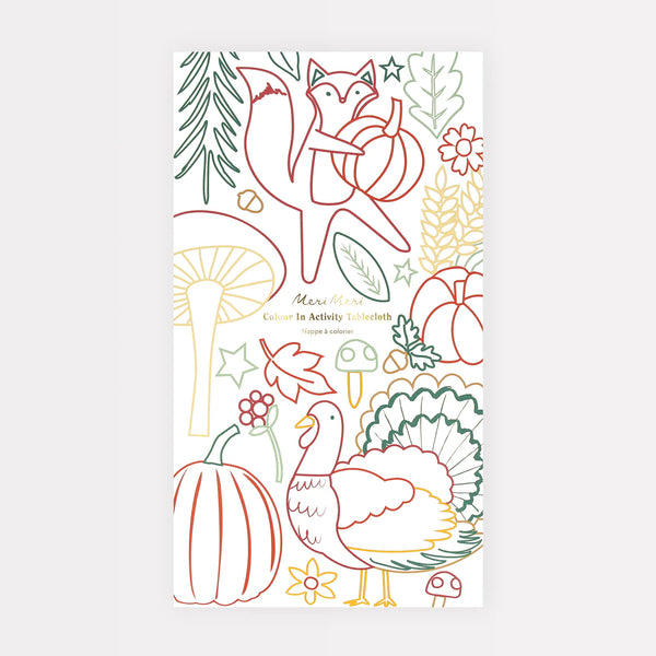 Meri Meri  Thanksgiving Colour In Activity Tablecloth