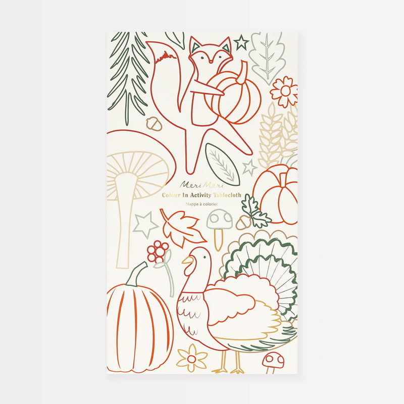 Meri Meri  Thanksgiving Colour In Activity Tablecloth