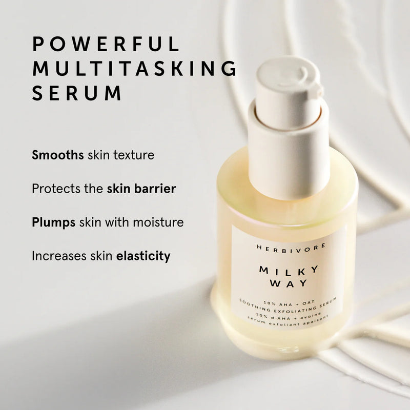 Herbivore Milky Way 10% AHA + Oat Soothing Exfoliating Serum - 30 mL