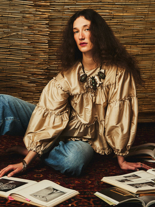 Mille Mae Top Almond Taffeta