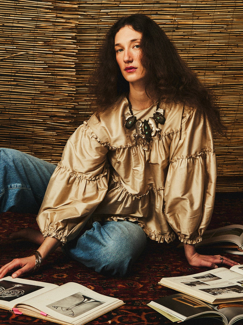 Mille Mae Top Almond Taffeta