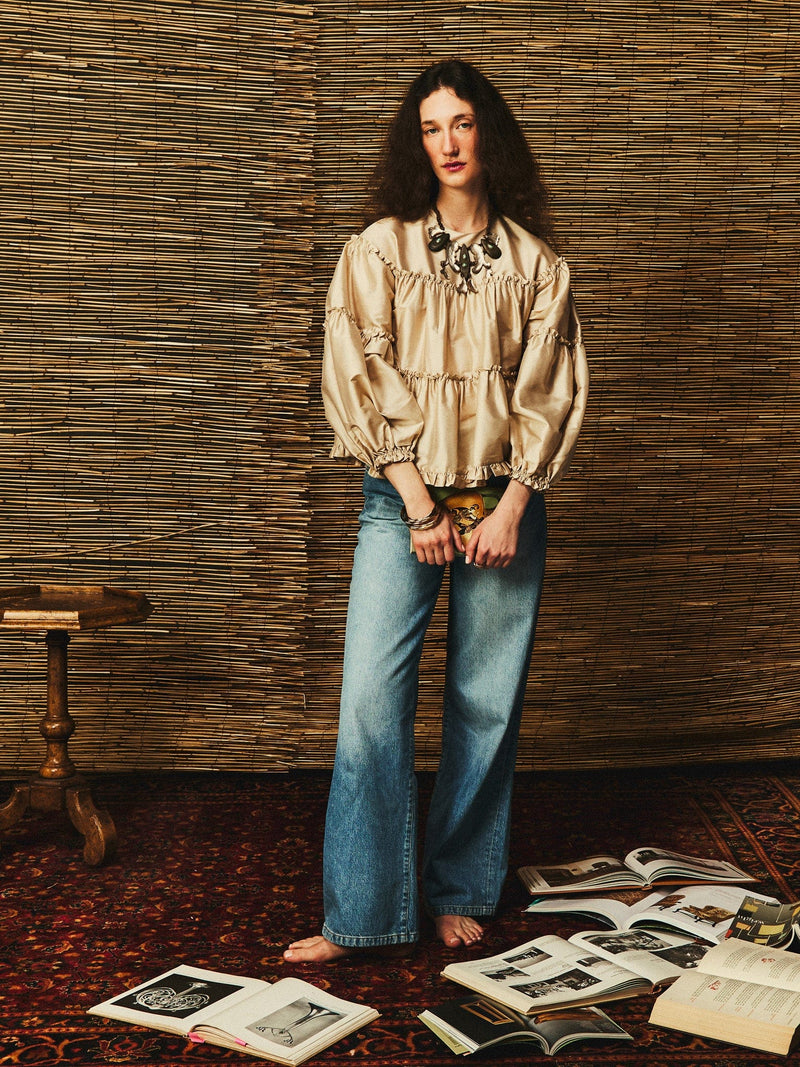 Mille Mae Top Almond Taffeta