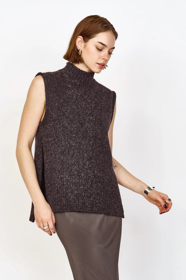 Mirth Aspen Sweater Vest in Charcoal