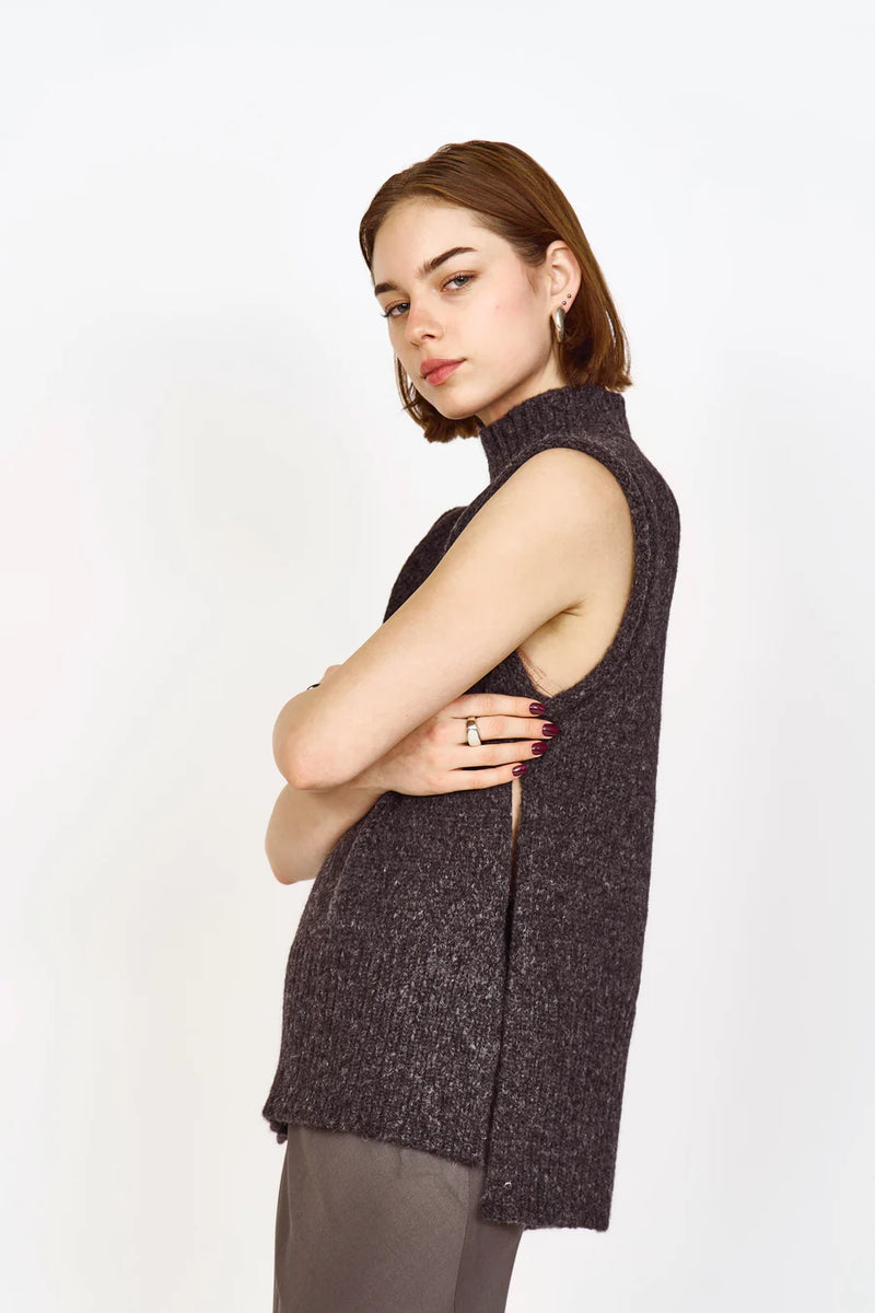 Mirth Aspen Sweater Vest in Charcoal