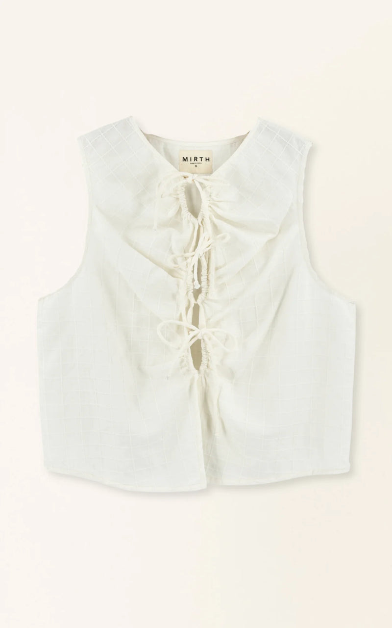 Mirth Cerritos Top in White Box Stitch