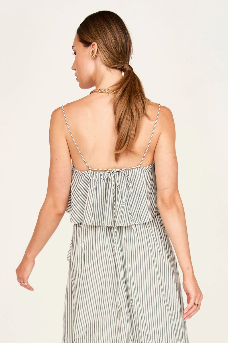Mirth Clare Ruffle Top in Dune Stripe