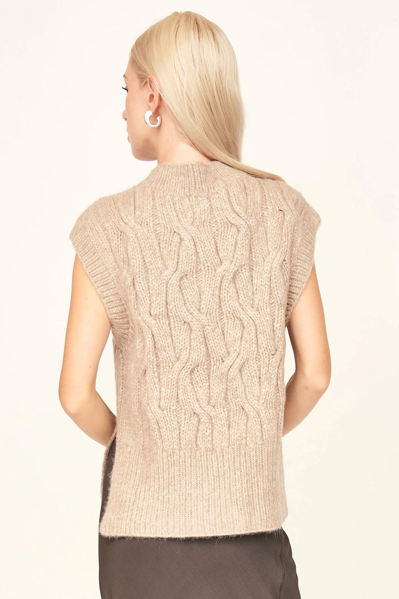 Mirth Cortina Hand Knit Sweater Vest in Camel