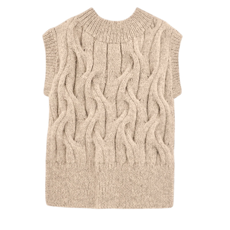 Mirth Cortina Hand Knit Sweater Vest in Camel