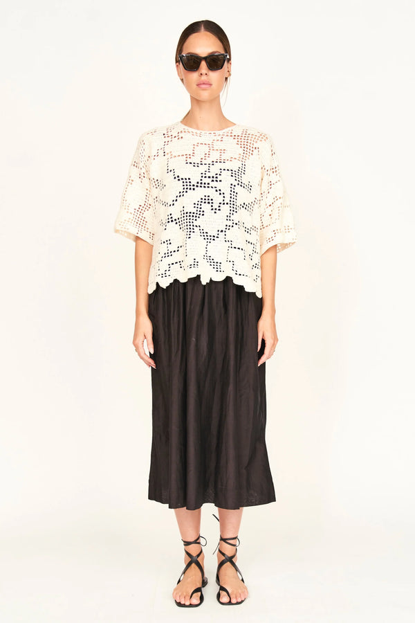 Mirth Fez Crochet Top in Natural