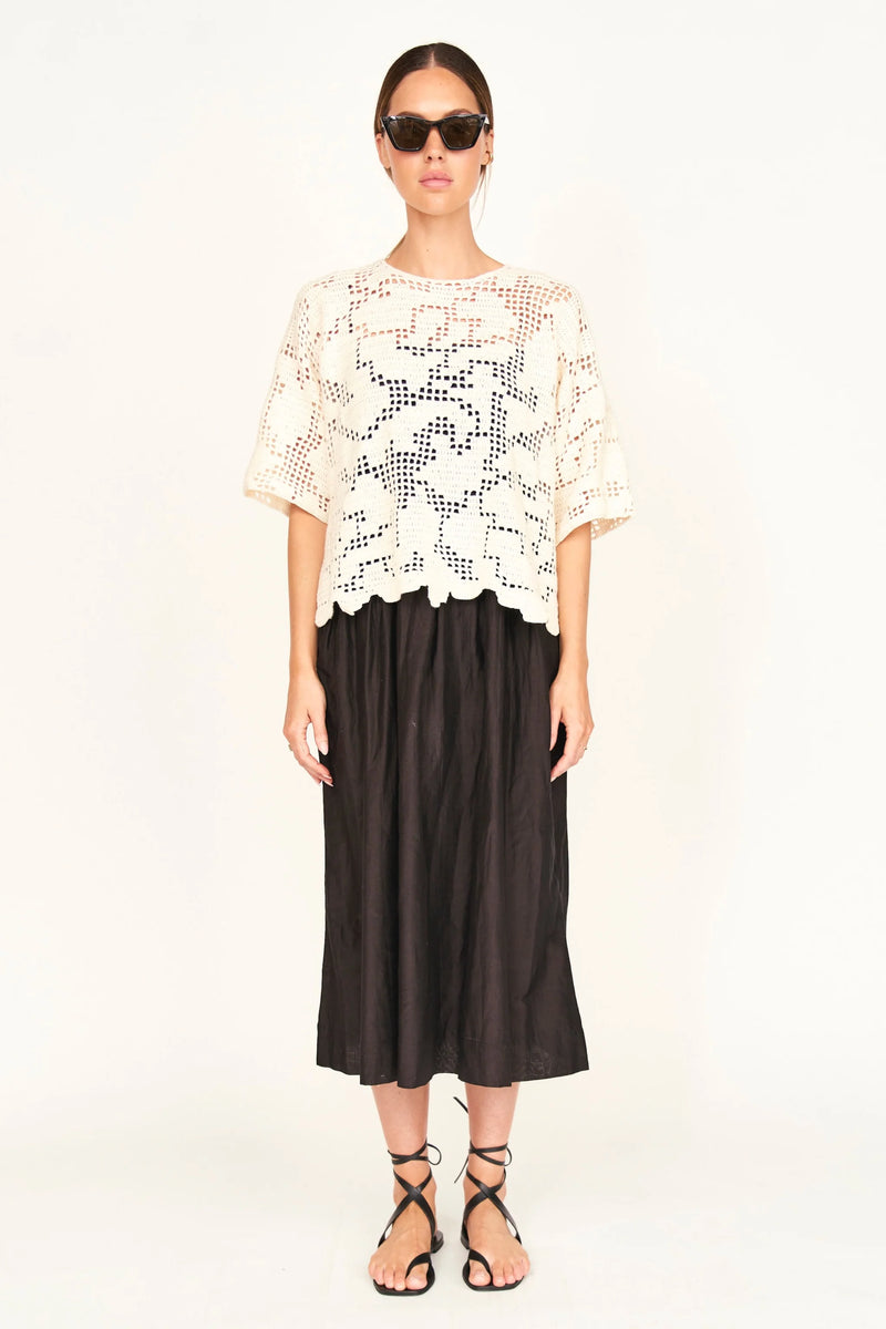 Mirth Fez Crochet Top in Natural