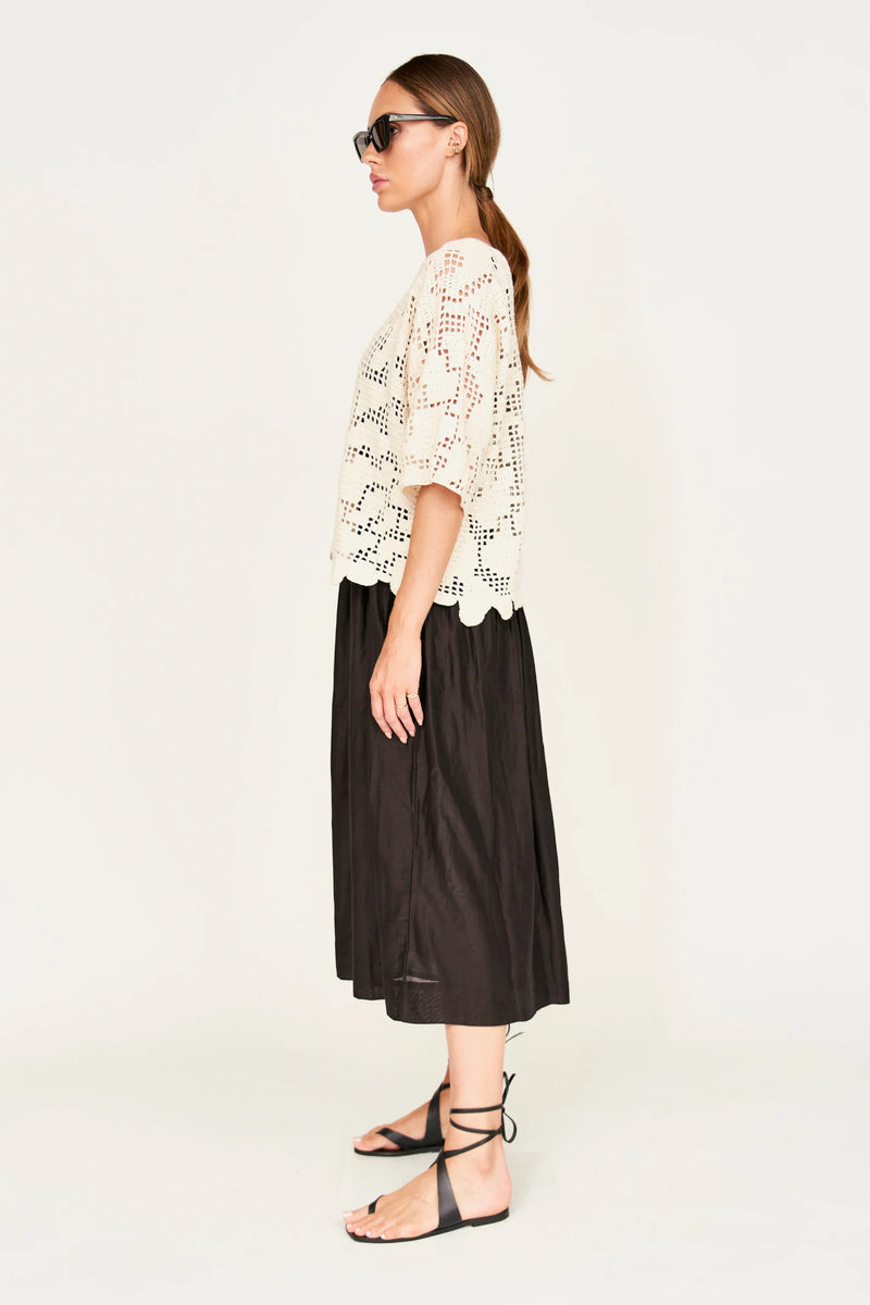 Mirth Fez Crochet Top in Natural
