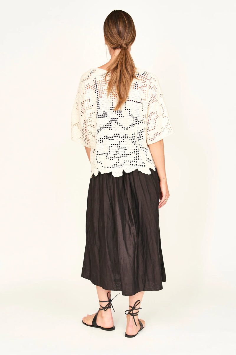 Mirth Fez Crochet Top in Natural