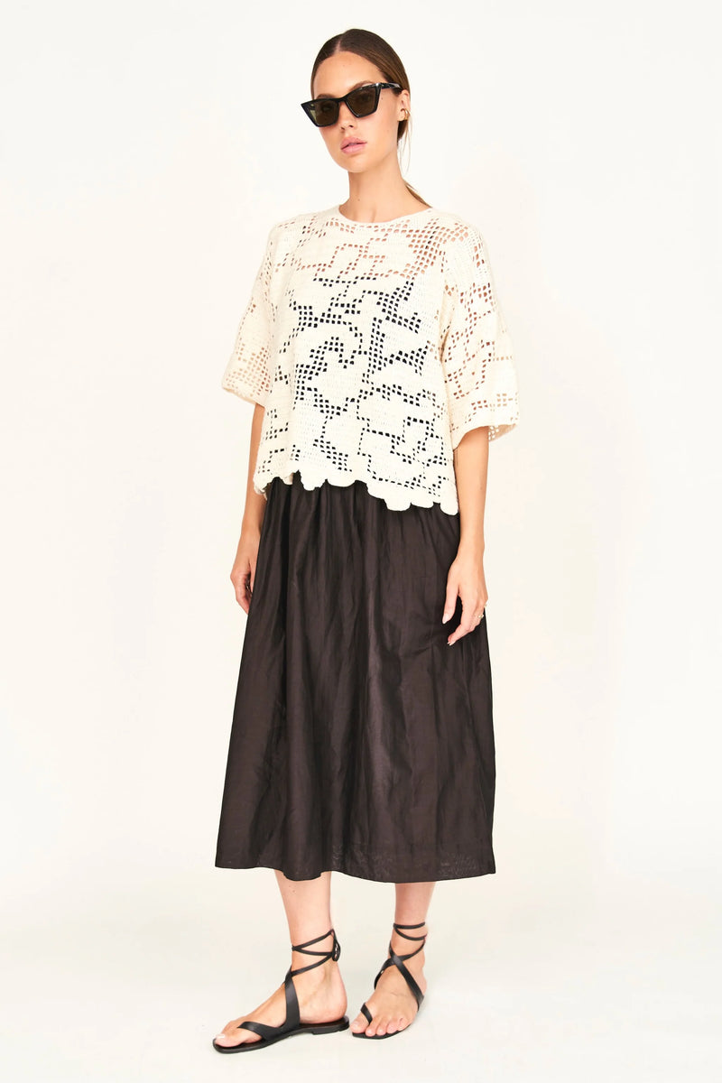 Mirth Fez Crochet Top in Natural