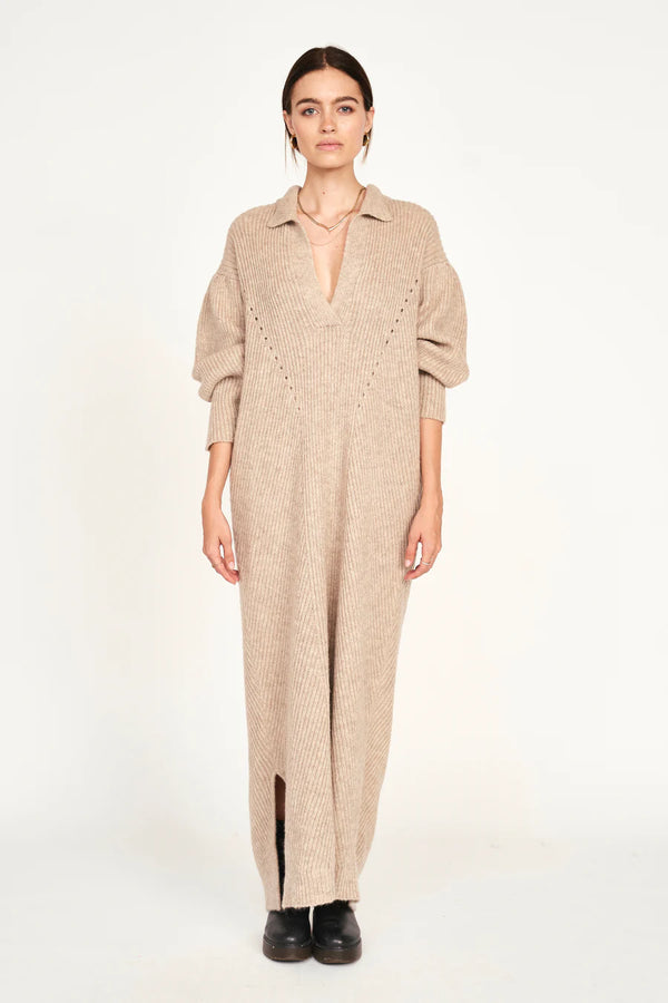 Mirth Jackson Sweater Dress in Camel