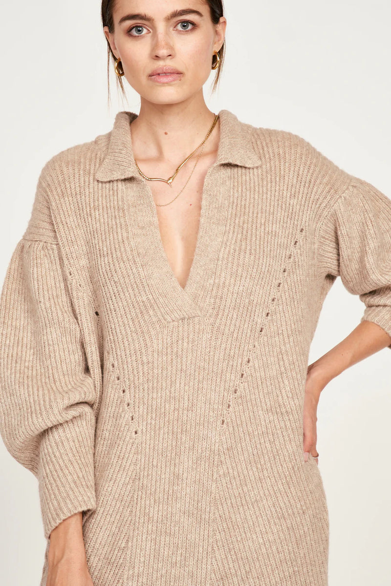 Mirth Jackson Sweater Dress in Camel