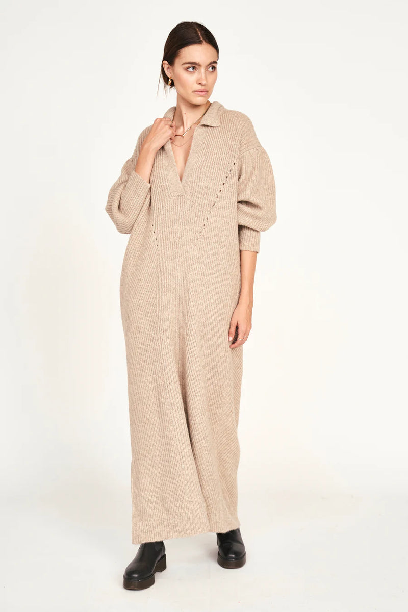 Mirth Jackson Sweater Dress in Camel