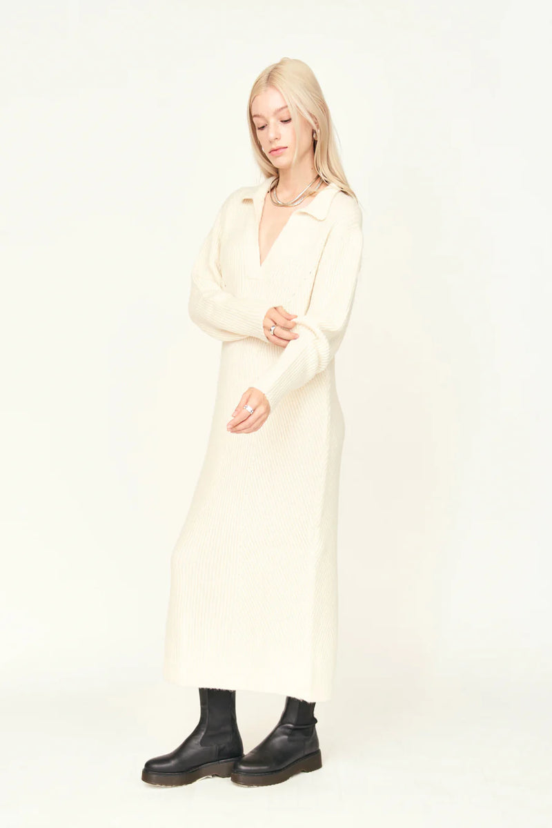 Mirth Jackson Sweater Dress in Ivory