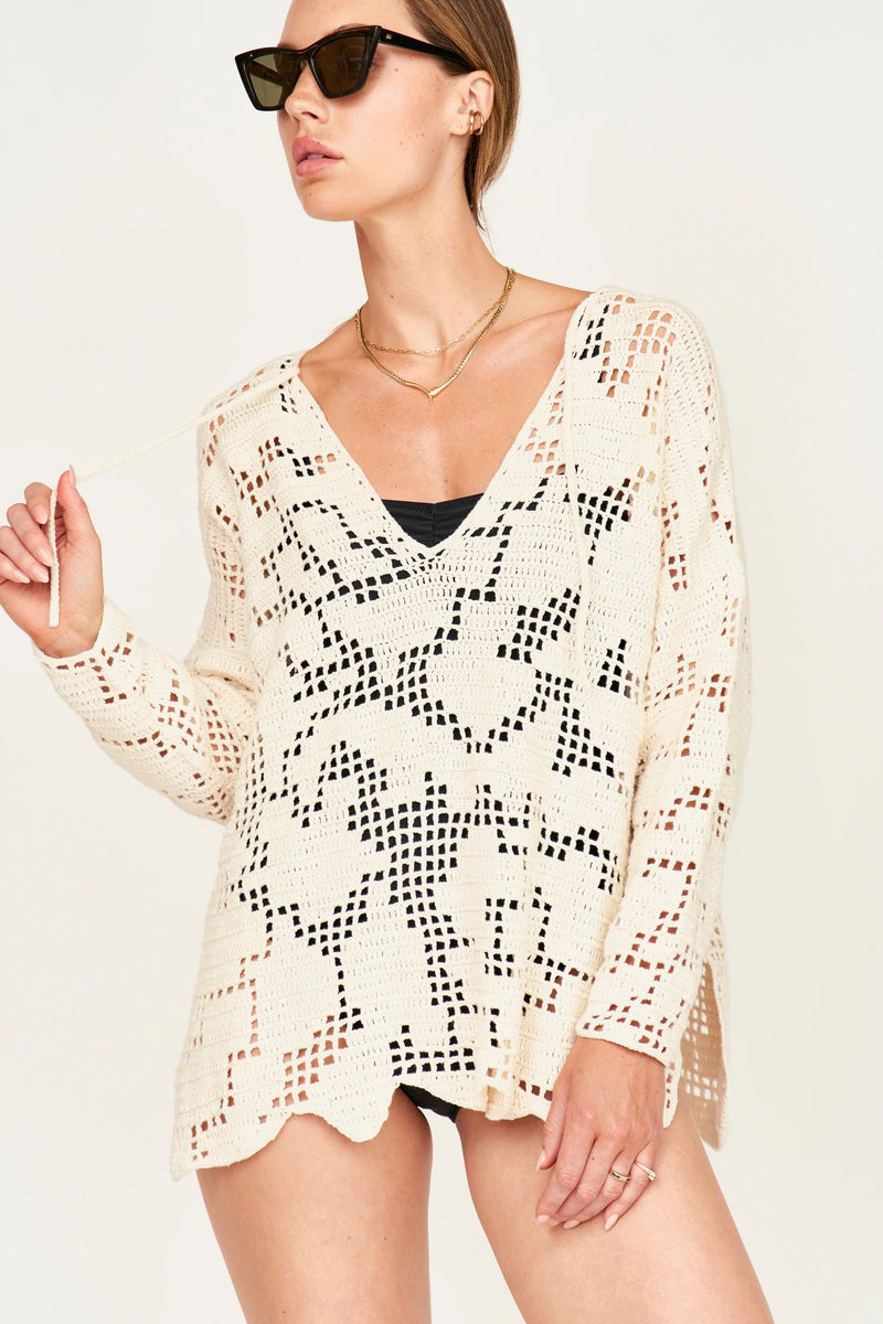 Mirth Madrid Crochet Tunic in Natural