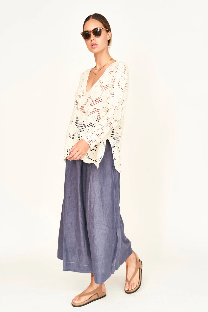 Mirth Madrid Crochet Tunic in Natural