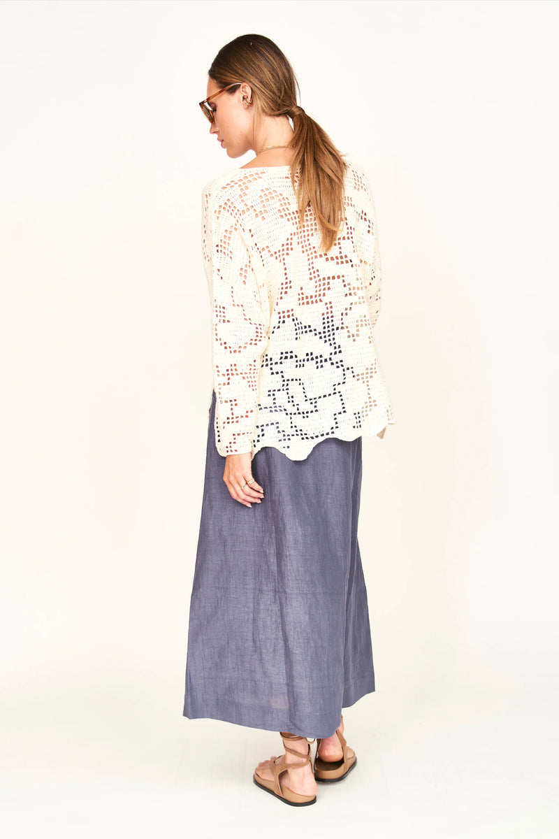 Mirth Madrid Crochet Tunic in Natural