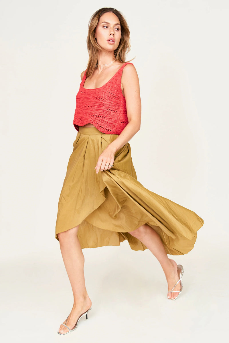 Mirth  Marin Hand Macrame Top in Red