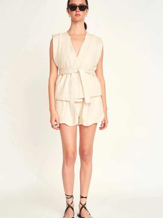 Mirth Rouen Vest in Oat Fossil