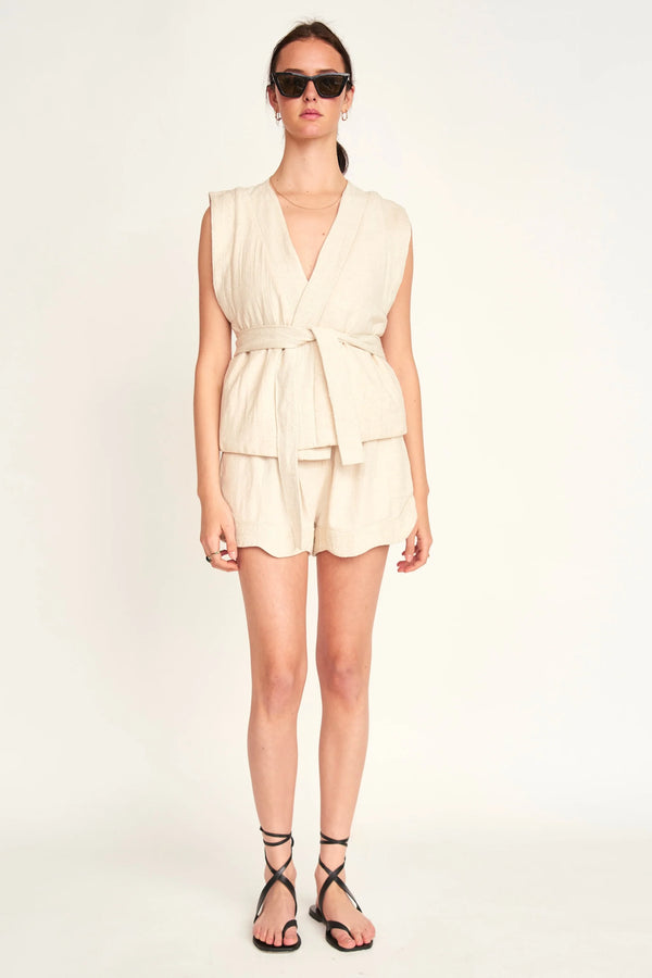 Mirth Rouen Vest in Oat Fossil