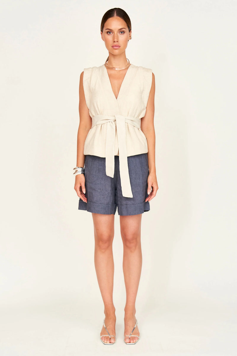 Mirth Rouen Vest in Oat Fossil