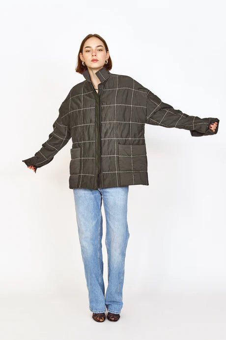 Mirth Tahoe Quilted Jacket in Black Olive