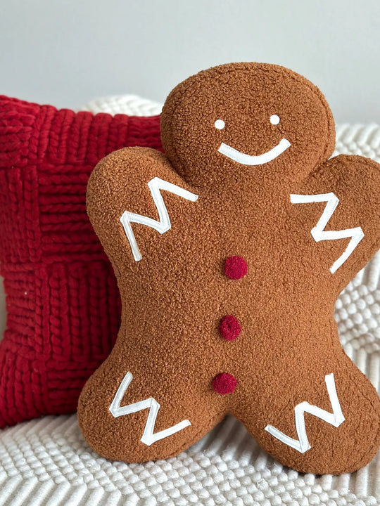 Busa Designs Mr. Gingerbread Shaped Pillow